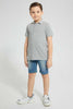 Redtag-Grey-Marl-Pique-Polo-Plain-Boys-2 to 8 Years