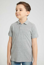 Load image into Gallery viewer, Redtag-Grey-Marl-Pique-Polo-Plain-Boys-2 to 8 Years
