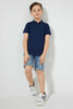 Redtag-Navy-Pique-Polo-Plain-Boys-2 to 8 Years