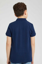 تنزيل الصورة على معرض الصور، Redtag-Navy-Pique-Polo-Plain-Boys-2 to 8 Years
