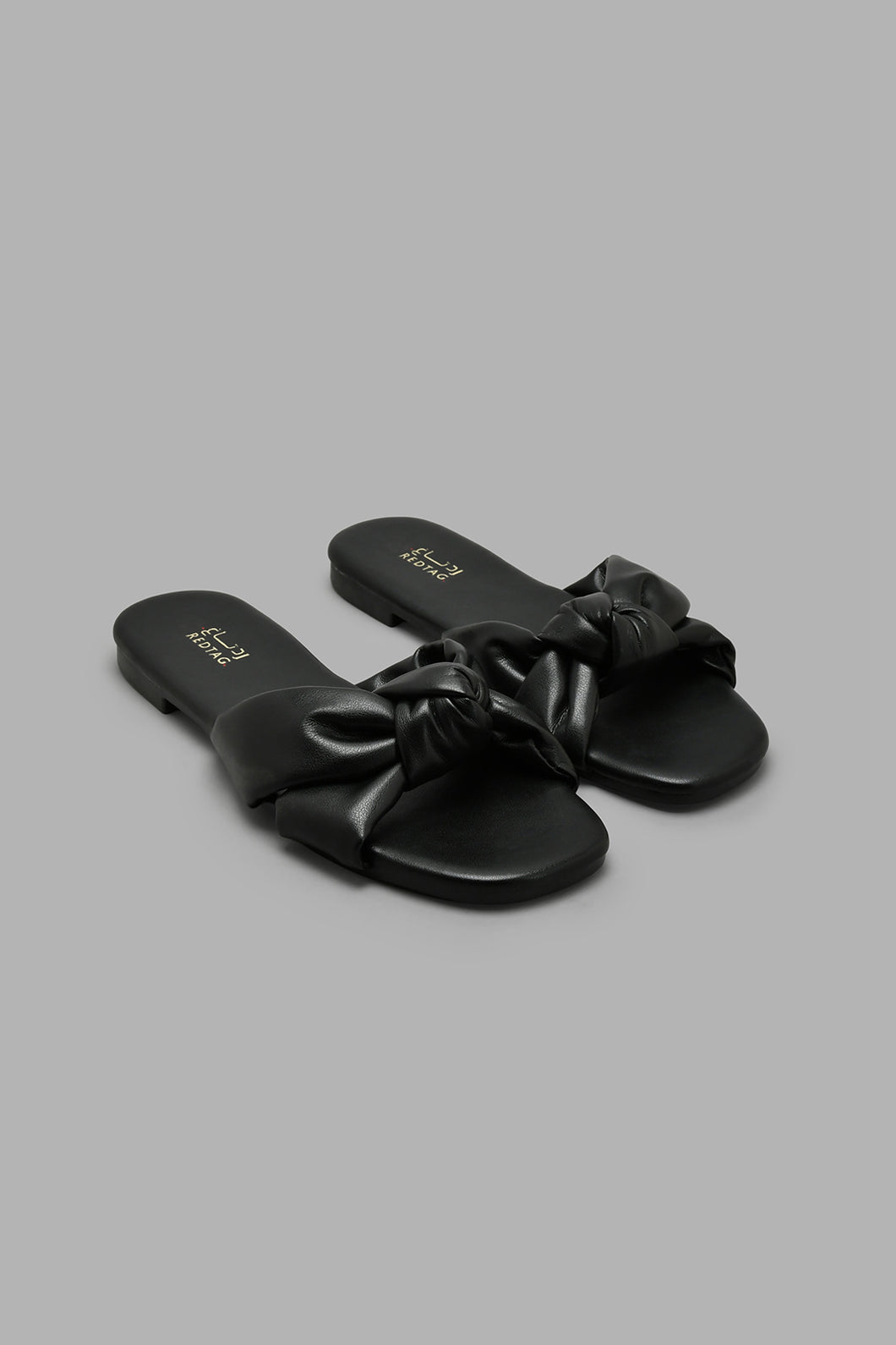 Redtag-Black-Knot-Sandal-Colour:Black,-Filter:Women's-Footwear,-New-In,-New-In-Women-FOO,-Non-Sale,-S22A,-Section:Women,-Women-Casual-Sandals-Women's-