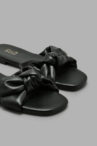 Redtag-Black-Knot-Sandal-Colour:Black,-Filter:Women's-Footwear,-New-In,-New-In-Women-FOO,-Non-Sale,-S22A,-Section:Women,-Women-Casual-Sandals-Women's-