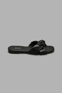 Redtag-Black-Knot-Sandal-Colour:Black,-Filter:Women's-Footwear,-New-In,-New-In-Women-FOO,-Non-Sale,-S22A,-Section:Women,-Women-Casual-Sandals-Women's-