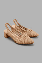 Load image into Gallery viewer, Redtag-Natural-Basket-Weave-Shoe-Slingbacks-Women&#39;s-
