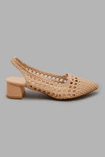 Load image into Gallery viewer, Redtag-Natural-Basket-Weave-Shoe-Slingbacks-Women&#39;s-
