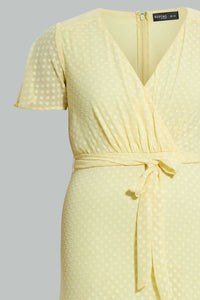 Redtag-Yellow-Wrap-Midi-Dress-Dresses-Women's-