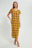 Redtag-Yellow-And-Navy-Check-Woven-Nightgown-Nightgowns-Women's-