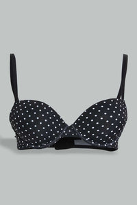 Redtag-Pink-Floral-Printed/Green-Plain-Padded-Push-Up-Bra-(2-Pack)-Push-up-Bras-Women's-