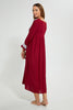 Redtag-Maroon-Plain-Nightgown-With-Lace-Nightgowns-Women's-