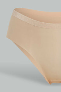 Redtag-Black/Beige/White-Plain-Boyleg-Brief-(3-Pack)-Briefs-Boyleg-Women's-