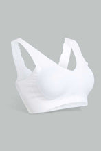 Load image into Gallery viewer, Redtag-White-Plain-Padded-Comfort-Bra-With-Lace-Comfort-Bras-Women&#39;s-
