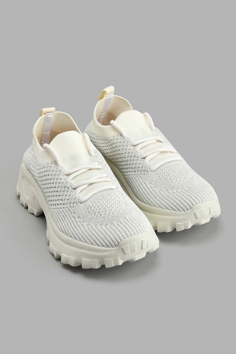 Redtag-Ivory-Diamante-Trainer-Colour:Ivory,-Filter:Girls-Footwear-(5-to-14-Yrs),-GSR-Trainers,-New-In,-New-In-GSR-FOO,-Non-Sale,-S22A,-Section:Kidswear-Senior-Girls-5 to 14 Years