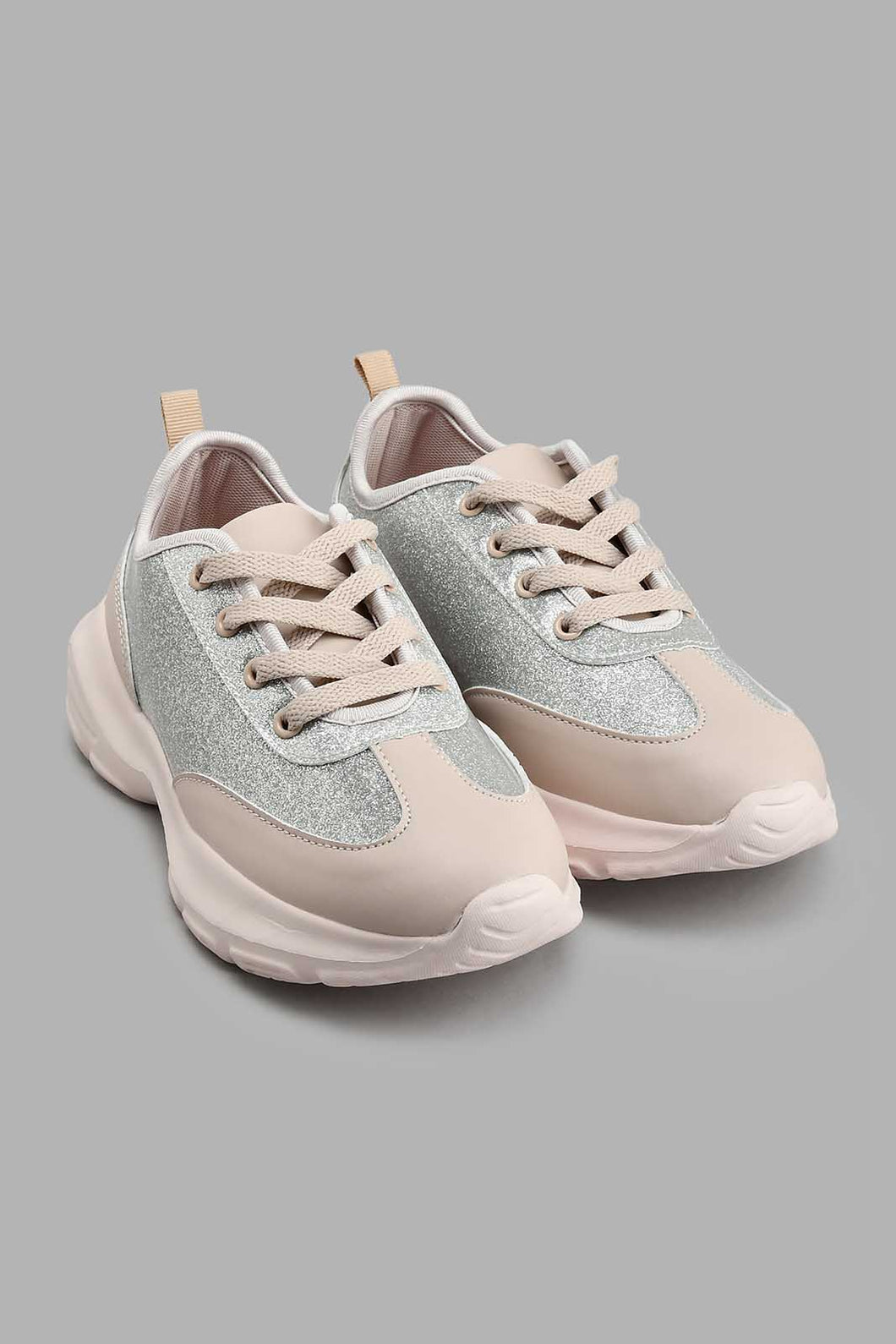 Redtag-Beige-Glitter-Trainer-Colour:Beige,-Filter:Girls-Footwear-(5-to-14-Yrs),-GSR-Trainers,-New-In,-New-In-GSR-FOO,-Non-Sale,-S22A,-Section:Kidswear-Senior-Girls-5 to 14 Years