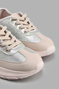 Redtag-Beige-Glitter-Trainer-Colour:Beige,-Filter:Girls-Footwear-(5-to-14-Yrs),-GSR-Trainers,-New-In,-New-In-GSR-FOO,-Non-Sale,-S22A,-Section:Kidswear-Senior-Girls-5 to 14 Years