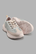 Load image into Gallery viewer, Redtag-Beige-Glitter-Trainer-Colour:Beige,-Filter:Girls-Footwear-(5-to-14-Yrs),-GSR-Trainers,-New-In,-New-In-GSR-FOO,-Non-Sale,-S22A,-Section:Kidswear-Senior-Girls-5 to 14 Years
