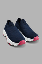 Load image into Gallery viewer, Redtag-Navy-Fly-Knit-Slip-On-Trainer-Colour:Navy,-Filter:Girls-Footwear-(5-to-14-Yrs),-GSR-Trainers,-New-In,-New-In-GSR-FOO,-Non-Sale,-S22A,-Section:Kidswear-Senior-Girls-5 to 14 Years
