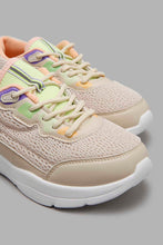 Load image into Gallery viewer, Redtag-Beige-Lace-Up-Trainer-Colour:Beige,-Filter:Girls-Footwear-(5-to-14-Yrs),-GSR-Trainers,-New-In,-New-In-GSR-FOO,-Non-Sale,-S22A,-Section:Kidswear-Senior-Girls-5 to 14 Years
