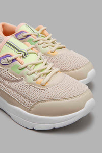 Redtag-Beige-Lace-Up-Trainer-Colour:Beige,-Filter:Girls-Footwear-(5-to-14-Yrs),-GSR-Trainers,-New-In,-New-In-GSR-FOO,-Non-Sale,-S22A,-Section:Kidswear-Senior-Girls-5 to 14 Years