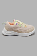 Load image into Gallery viewer, Redtag-Beige-Lace-Up-Trainer-Colour:Beige,-Filter:Girls-Footwear-(5-to-14-Yrs),-GSR-Trainers,-New-In,-New-In-GSR-FOO,-Non-Sale,-S22A,-Section:Kidswear-Senior-Girls-5 to 14 Years
