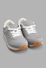 Load image into Gallery viewer, Redtag-Pale-Grey-Lace-Up-Slim-Runner-Sneakers-Senior-Girls-5 to 14 Years
