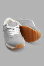 Load image into Gallery viewer, Redtag-Pale-Grey-Lace-Up-Slim-Runner-Sneakers-Senior-Girls-5 to 14 Years
