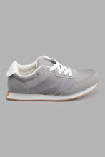 Load image into Gallery viewer, Redtag-Pale-Grey-Lace-Up-Slim-Runner-Sneakers-Senior-Girls-5 to 14 Years
