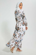 تنزيل الصورة على معرض الصور، Redtag-Blue-Floral-Print-Maxi-Dress-Dresses-Women&#39;s-
