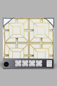 Redtag-Gold-Decorative-Raindrop-Wallmirror-Set(4Piece)-Mirrors-Home-Decor-