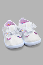 Load image into Gallery viewer, Redtag-White-Bow-Trim-Pump-Pumps-Infant-Girls-1 to 3 Years
