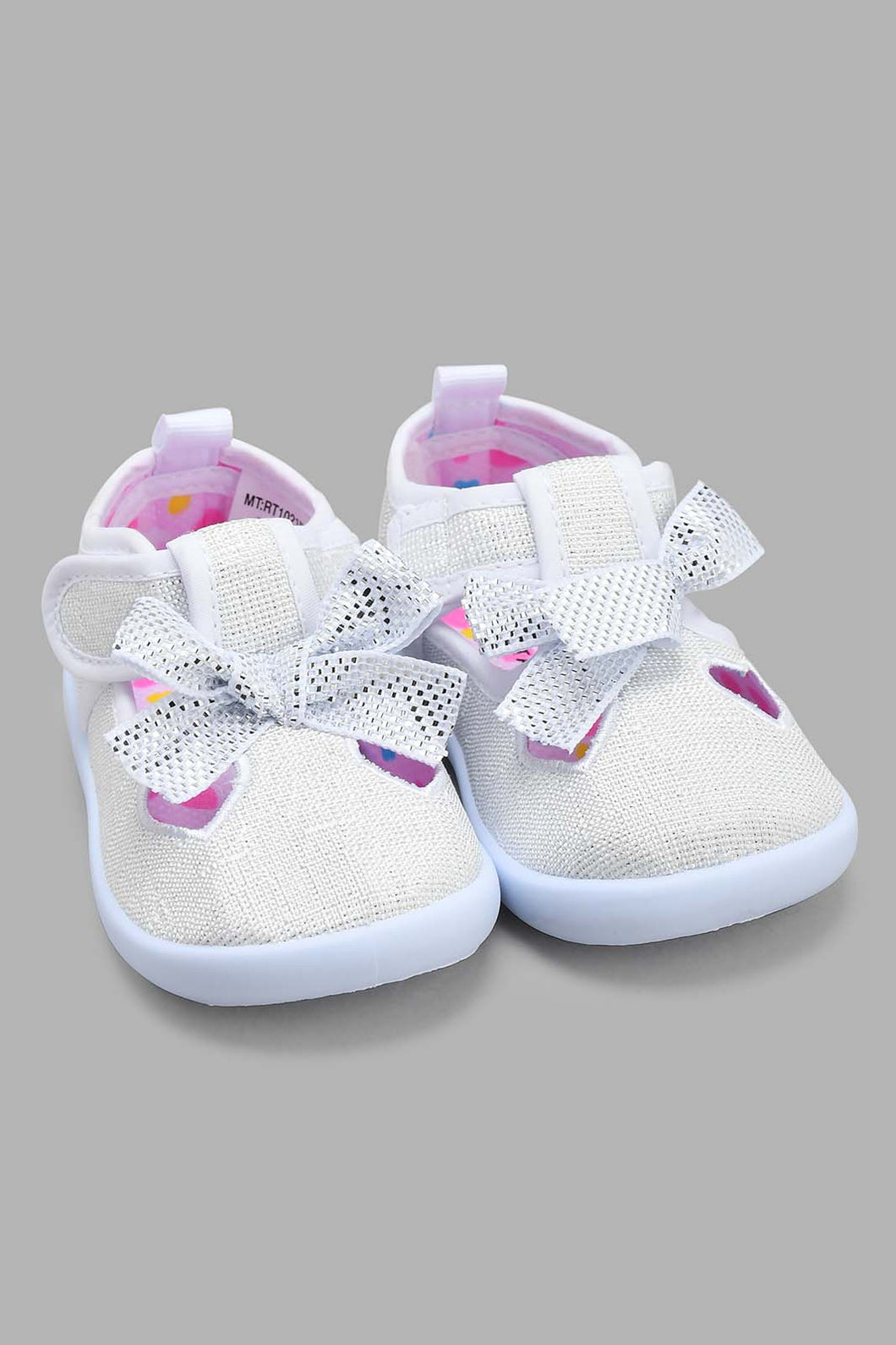 Redtag-White-Bow-Trim-Pump-Pumps-Infant-Girls-1 to 3 Years