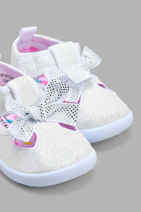 Redtag-White-Bow-Trim-Pump-Pumps-Infant-Girls-1 to 3 Years