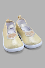 Load image into Gallery viewer, Redtag-Gold-Heart-Trim-Pump-Pumps-Infant-Girls-1 to 3 Years
