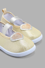 Load image into Gallery viewer, Redtag-Gold-Heart-Trim-Pump-Pumps-Infant-Girls-1 to 3 Years
