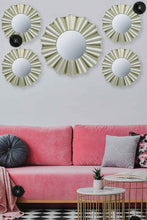 Load image into Gallery viewer, Redtag-Gold-Floral-Decorative-Wall-Mirror-Set(5Piece)-Mirrors-Home-Decor-
