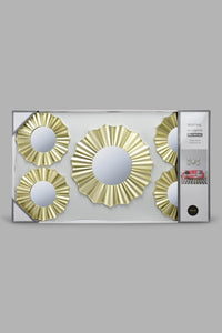 Redtag-Gold-Floral-Decorative-Wall-Mirror-Set(5Piece)-Mirrors-Home-Decor-
