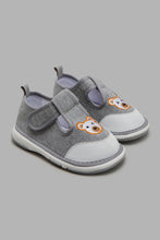 Load image into Gallery viewer, Redtag-Grey-Bear-Trim-Pump-Pumps-Infant-Boys-1 to 3 Years
