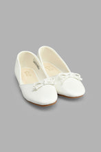 Load image into Gallery viewer, Redtag-Cream-Bow-Trim-Ballerina-Colour:Cream,-Filter:Girls-Footwear-(5-to-14-Yrs),-GSR-Casual-Shoes,-New-In,-New-In-GSR-FOO,-Non-Sale,-S22A,-Section:Kidswear-Senior-Girls-5 to 14 Years
