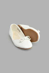 Redtag-Cream-Bow-Trim-Ballerina-Colour:Cream,-Filter:Girls-Footwear-(5-to-14-Yrs),-GSR-Casual-Shoes,-New-In,-New-In-GSR-FOO,-Non-Sale,-S22A,-Section:Kidswear-Senior-Girls-5 to 14 Years