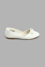 Load image into Gallery viewer, Redtag-Cream-Bow-Trim-Ballerina-Colour:Cream,-Filter:Girls-Footwear-(5-to-14-Yrs),-GSR-Casual-Shoes,-New-In,-New-In-GSR-FOO,-Non-Sale,-S22A,-Section:Kidswear-Senior-Girls-5 to 14 Years
