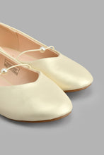 Load image into Gallery viewer, Redtag-Gold-Pearl-Trim-Ballerina-Colour:Gold,-Filter:Girls-Footwear-(5-to-14-Yrs),-GSR-Casual-Shoes,-New-In,-New-In-GSR-FOO,-Non-Sale,-S22A,-Section:Kidswear-Senior-Girls-5 to 14 Years
