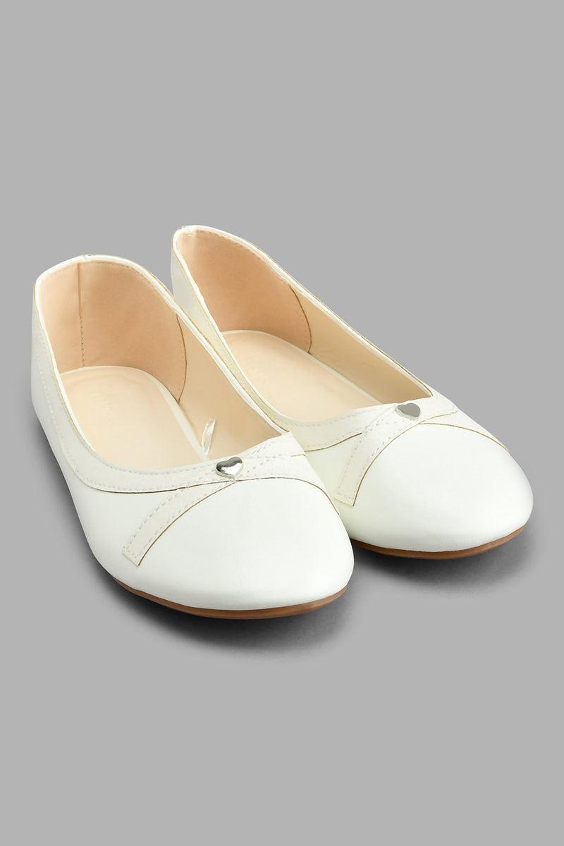 Redtag-White-Shimmer-Ballerina-Colour:White,-Filter:Girls-Footwear-(5-to-14-Yrs),-GSR-Casual-Shoes,-New-In,-New-In-GSR-FOO,-Non-Sale,-S22A,-Section:Kidswear-Senior-Girls-5 to 14 Years