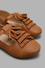 Load image into Gallery viewer, Redtag-Brown-Tassel-Ballerina-Colour:Brown,-Filter:Girls-Footwear-(3-to-5-Yrs),-GIR-Casual-Shoes,-New-In,-New-In-GIR-FOO,-Non-Sale,-S22A,-Section:Kidswear-Girls-3 to 5 Years
