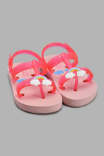 Load image into Gallery viewer, Redtag-Pink-Rainbow-Trim-Slide-Sliders-Girls-3 to 5 Years
