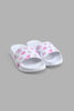 Redtag-White-Heart-Print-Slide-Colour:White,-Filter:Girls-Footwear-(3-to-5-Yrs),-GIR-Flip-Flops,-New-In,-New-In-GIR-FOO,-Non-Sale,-S22A,-Section:Kidswear-Girls-3 to 5 Years