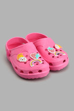 Load image into Gallery viewer, Redtag-Pale-Pink-Rainbow-Trim-Clogs-Colour:Pink,-Filter:Girls-Footwear-(3-to-5-Yrs),-GIR-Flip-Flops,-New-In,-New-In-GIR-FOO,-Non-Sale,-S22A,-Section:Kidswear-Girls-3 to 5 Years
