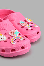 Load image into Gallery viewer, Redtag-Pale-Pink-Rainbow-Trim-Clogs-Colour:Pink,-Filter:Girls-Footwear-(3-to-5-Yrs),-GIR-Flip-Flops,-New-In,-New-In-GIR-FOO,-Non-Sale,-S22A,-Section:Kidswear-Girls-3 to 5 Years
