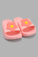 تنزيل الصورة على معرض الصور، Redtag-Pink-Floral-Trim-Slide-Sliders-Girls-3 to 5 Years
