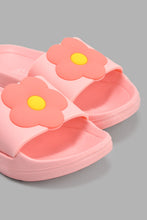 تنزيل الصورة على معرض الصور، Redtag-Pink-Floral-Trim-Slide-Sliders-Girls-3 to 5 Years
