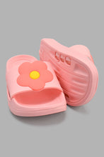 تنزيل الصورة على معرض الصور، Redtag-Pink-Floral-Trim-Slide-Sliders-Girls-3 to 5 Years
