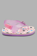 تنزيل الصورة على معرض الصور، Redtag-Lilac-Star-Print-Slide-Toe-Posts-Girls-3 to 5 Years
